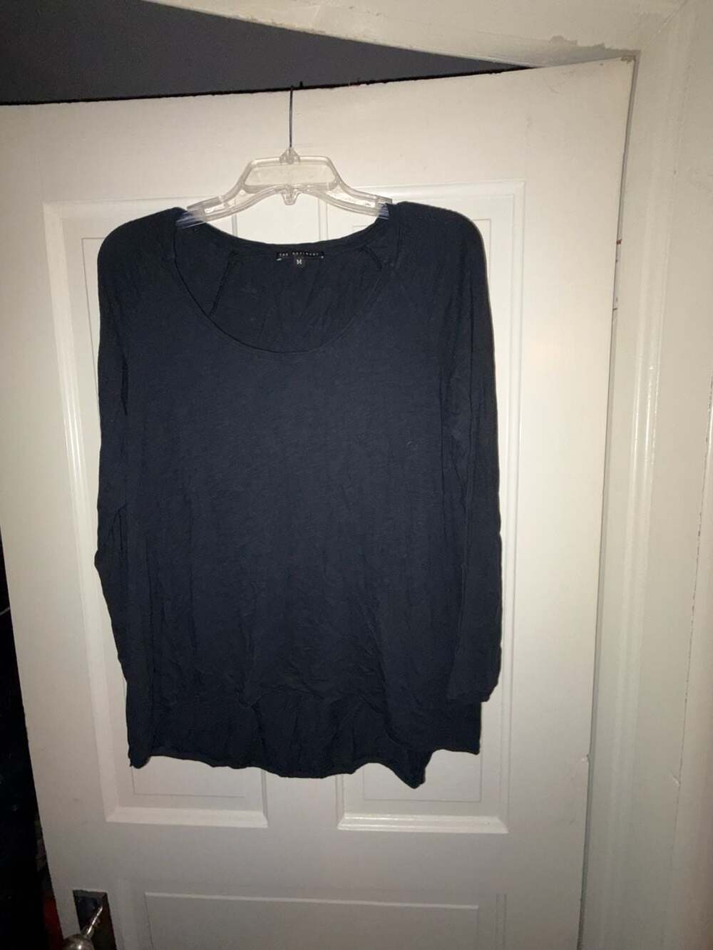 The Refinery Black Long Sleeve Scoop Neck Top Size M